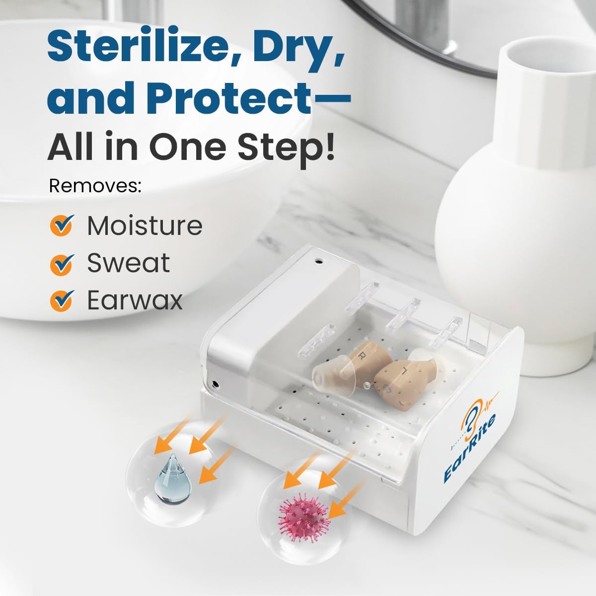 EarRite Automatic Hearing Aid Dryer & Dehumidifier