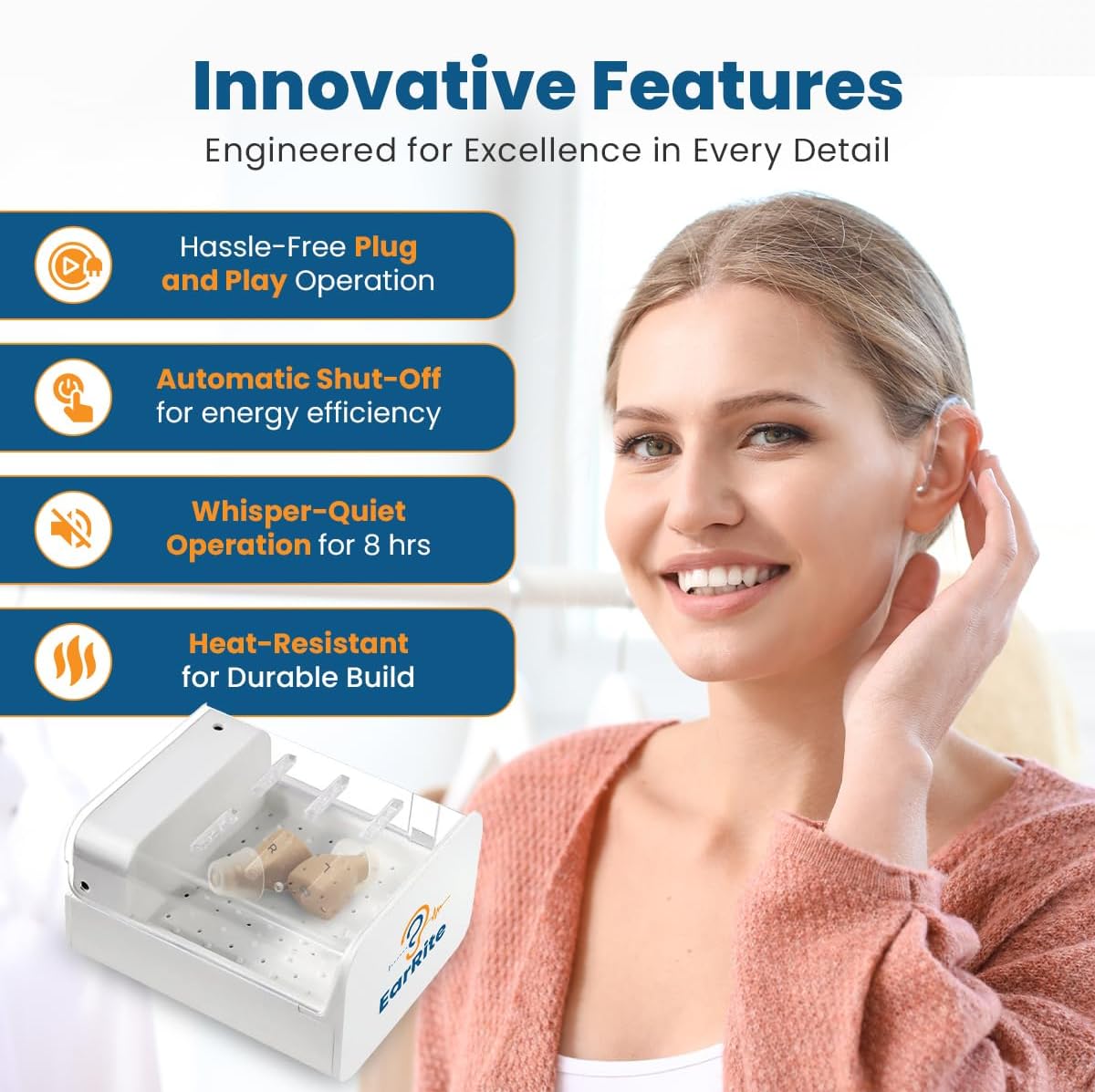 EarRite Automatic Hearing Aid Dryer & Dehumidifier